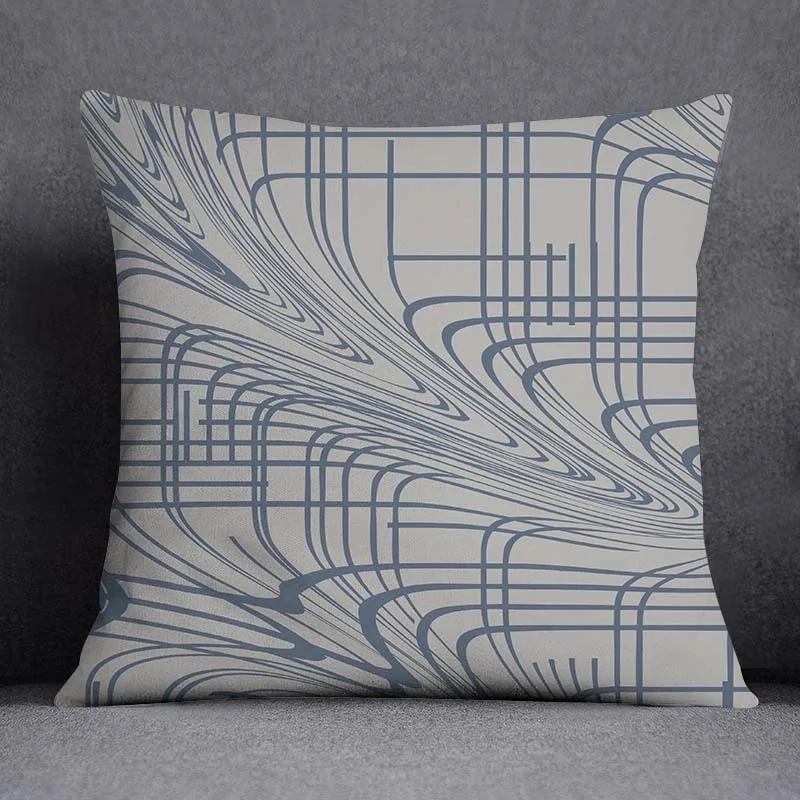 Nordic Flower Geometric Pattern Decorative Square Pillowcase Home Office Cushion Cover