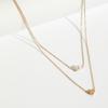 Double-layer Love Imitation Pearl Necklace, Versatile Stacked Neck Chain Design Sense Niche Collarbone Chain Women