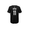 Nike NBA Youth Letter Logo Breathable Sports Short Sleeve T-Shirt Brooklyn Nets Kyrie 11 Kids Tops Black 3Z2B711F1-NYNKI
