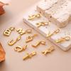 Fashion Personalized Bubble Three-Dimensional 26 English Pearl Letter Pendant Stainless Steel Gold-Plated Diy Accessories