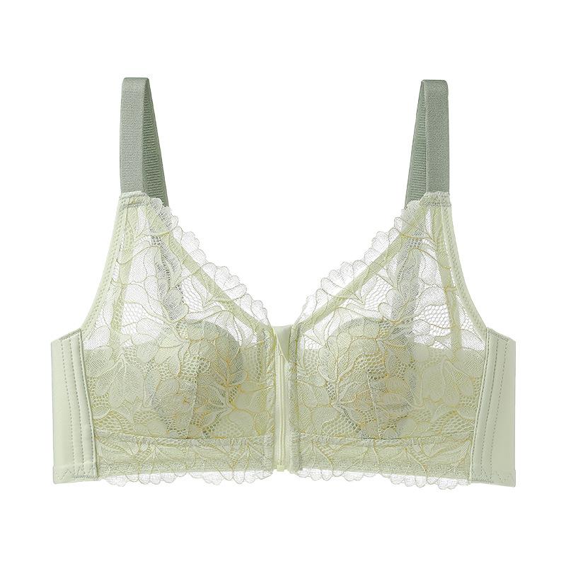 Manny Queen front buckle zipper lace bra cover new product gathering no steel ring thick thin