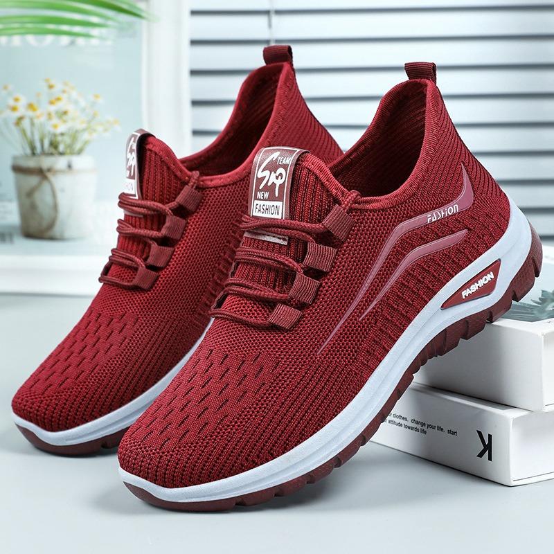 Sneakers Women's New Large Size Shoes Women's Shoes Fly-woven Breathable Mesh Shoes Lightweight Casual Shoes