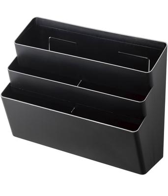 Yamazaki Jitsugyo Réfrigérateur Poche de rangement magnétique latérale 3 niveaux Noir Environ. Tour 4497 32X13X24,5cm