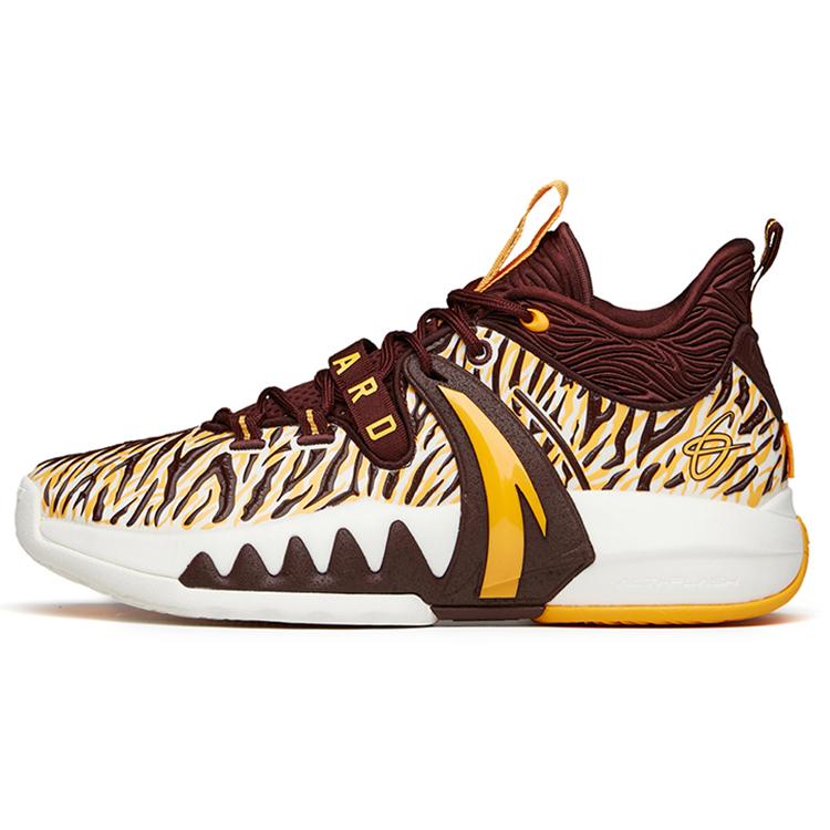 New Anta GH2 Gordon Hayward 2nd Generation Cushioning Anti Slip And Wear Resistant Mid Top Basketball Shoes Brown Yellow 112141105-2