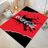 Red and Black Coca-Cola Logo Carpet with Splatter Print Style. Suitable for Use As an Anti-slip for Living Room Bedroom Sofas