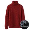 Men's Autumn/Winter 2025 Casual Warm High Collar Chunky Knit Sweater Plus Size Loose Knitwear
