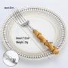 304 Stainless Steel Bamboo-Handled Knife Fork Spoon Set for Hotel Tableware and Western Food, Thickened Dessert Spoon and Steak Knife Fork.