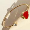 Women's Bracelet Simple Heart-Shaped Open Bracelet with Adjustable Size, Suitable for Daily Wear and Vacation Wear