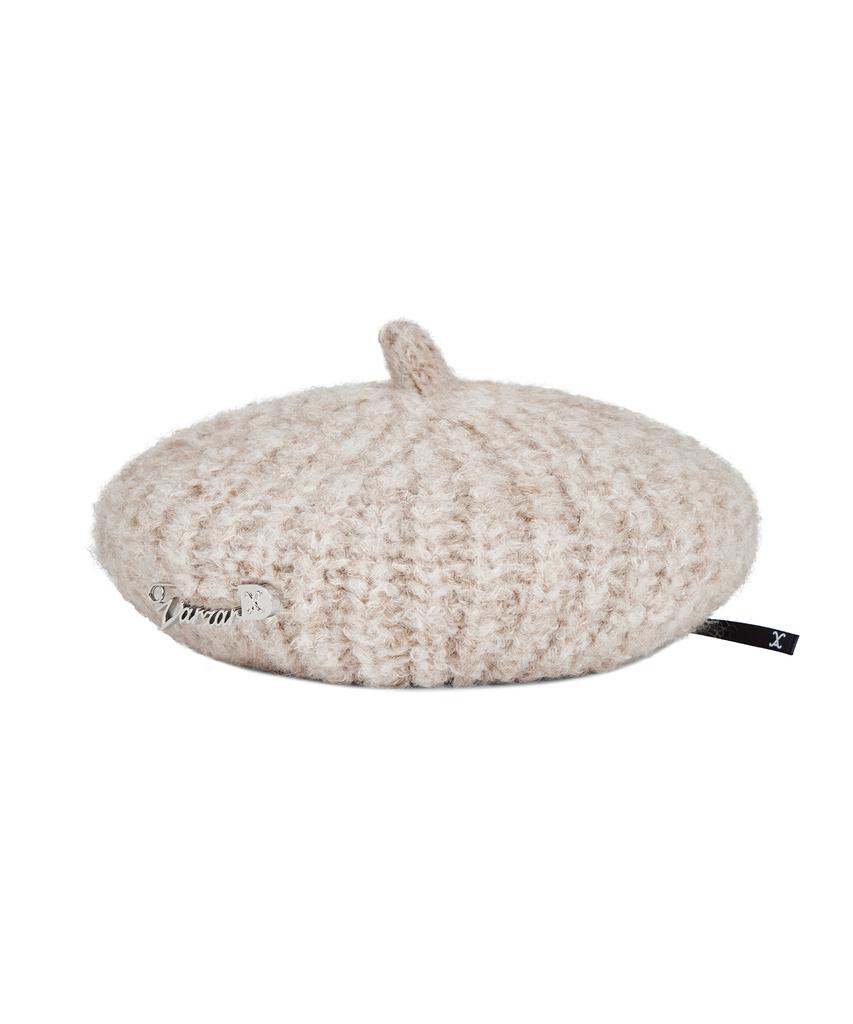 Bajal Safety Pin Knit Beret Oatmeal