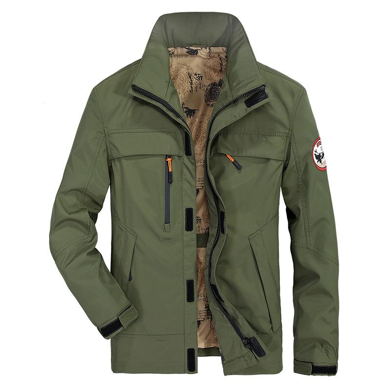 Autumn New Men's Jacket Jacket Stand-up Collar Medium and Long Jacket Casual Coat Men