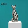 Desk Toys for Adults Spiral Cat Sculpture Resin Ornament, Creative Twisted Statue, Artistic Modern Indoor Decorations Desktop Decor Home Living