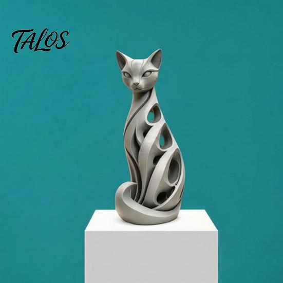 Desk Toys for Adults Spiral Cat Sculpture Resin Ornament, Creative Twisted Statue, Artistic Modern Indoor Decorations Desktop Decor Home Living