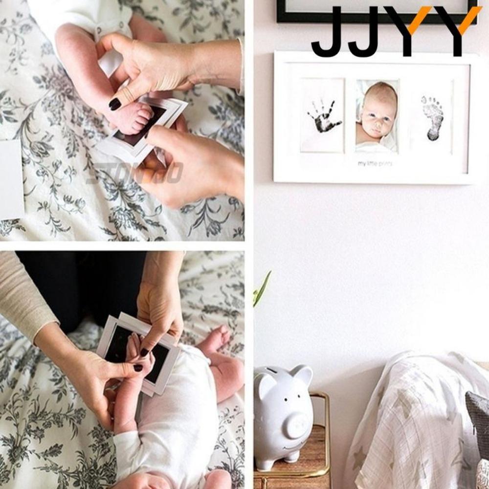 DIY Handprint and Footprint Kit with Ink Pads and Photo Frame for Toddlers Baby Shower Gift Safe Clean Souvenir Accessories