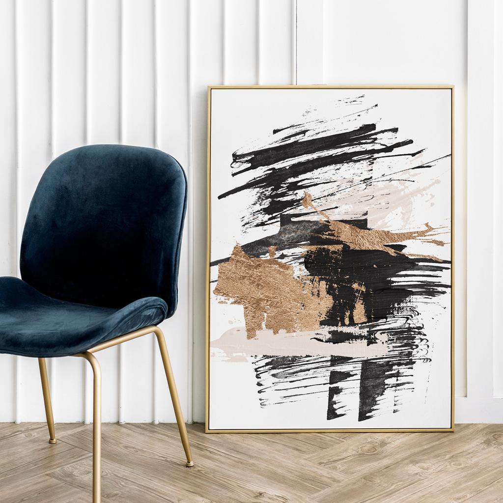 Poster Abstraction Gold Black Pink