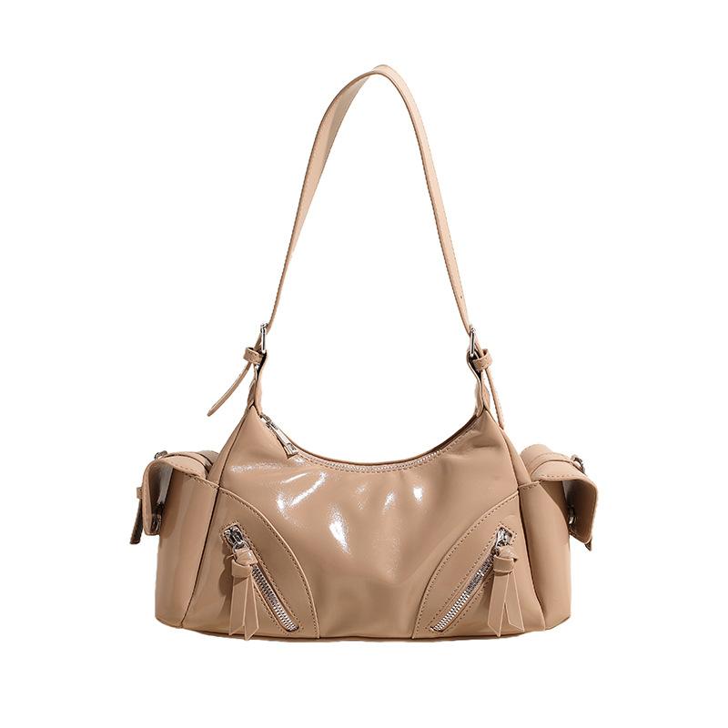 Red Wine Women's Bags Autumn New Trend Plutonium Leather Versatile Shoulder Bag Feminine Casual Travel Zipper Crossbody Bags