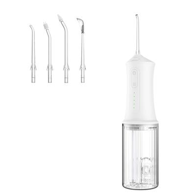 Harune Oral Irrigator Jet Washer with 4 Water Flow 4 Replacement Pulse Water PSI Pressure 300ml Large Capacity Wireless IPX7 Compact Ideal for Oral
