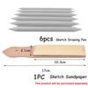 6 PCS Craft Pencil Sharpener Graffiti Artist Tortillon Blending Smudge Sketch Drawing Pen Sandpaper