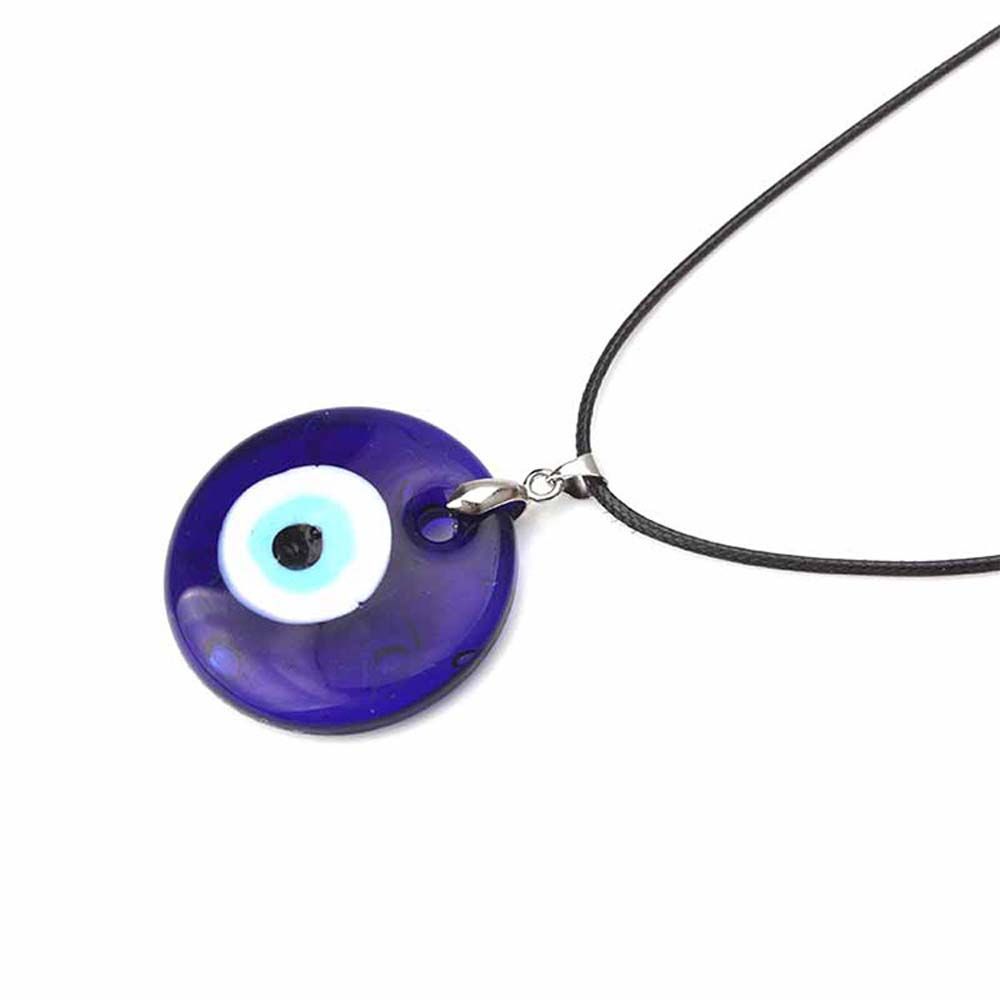 Pu Leather Chains Drop Shaped Lucky Fashion Jewelry Clavicle Chains Demon Eye Blue Eyes Necklace