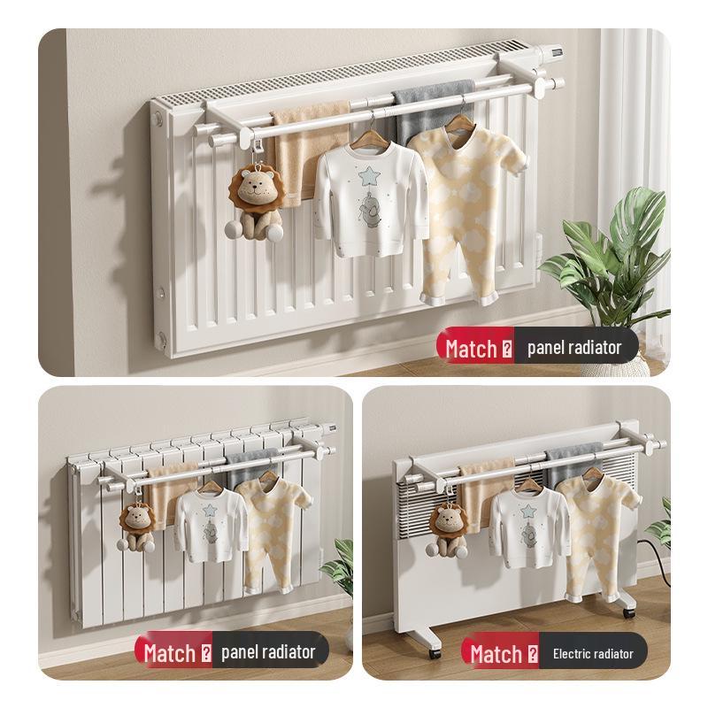 Stojak do suszenia i przechowywania ubrań na kaloryfer z haczykami