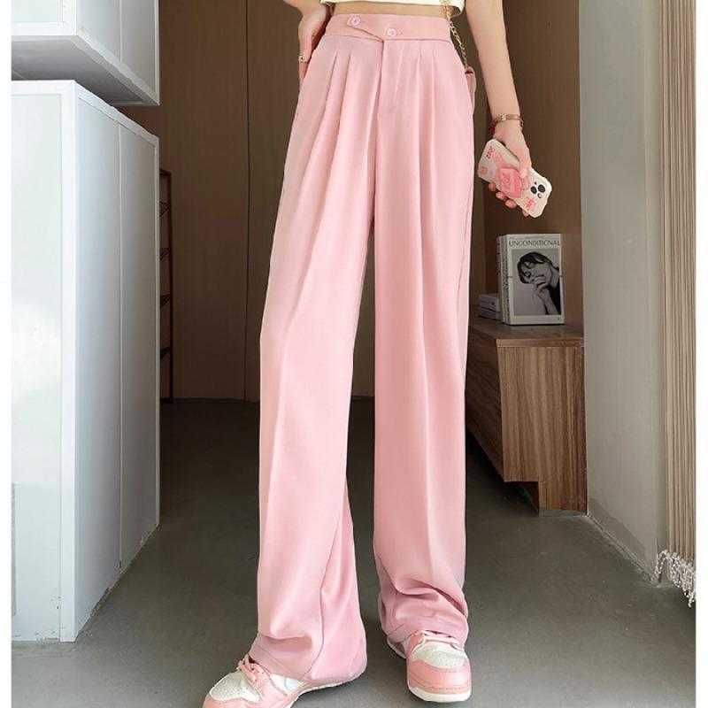 Women High Waist Slimming Straight Leg Suit Pants For Spring Autumn Commuter Wear