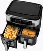 Frytkownica beztłuszczowa 10l xxl air fryer podwójna 2600w okienka podglądu
