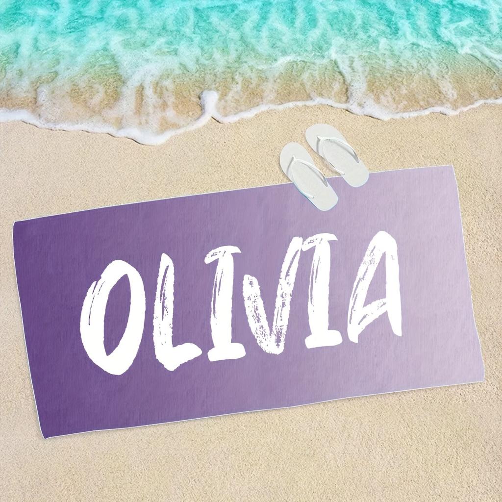 Personalized Beach Towel Custom Name/Logo Oversized Microfiber Quick-Dry Towel Summer Party Gift for Beach Swimming Bath Sports
