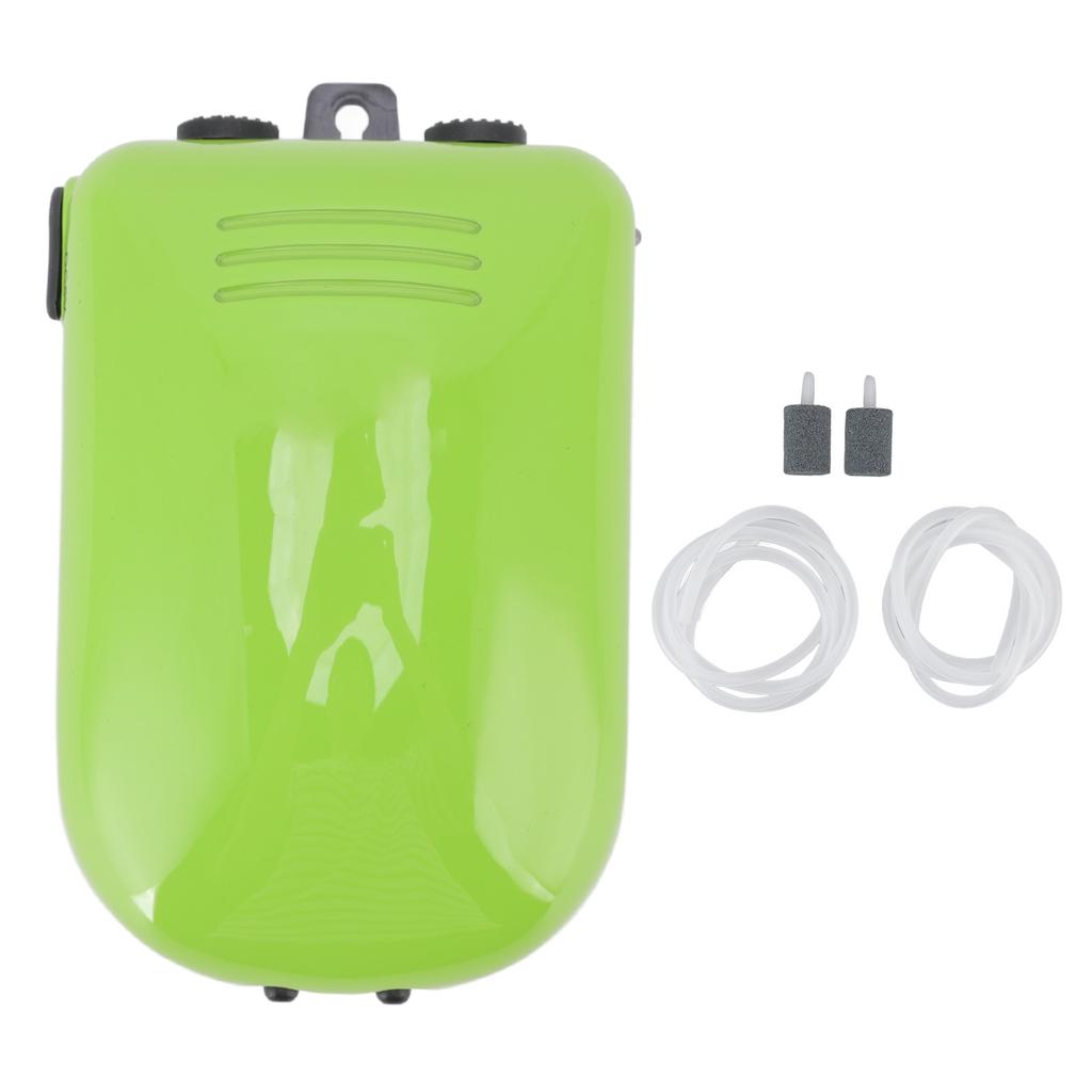 Aquarium Oxygen Pump Quiet Rechargeable 2 Outlets Mini Fish Tank Air Bubbler Pump for Fishing Home