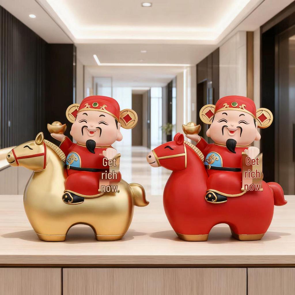 2026 Year of the Horse Wealth-Attracting Fortune God Figurine for Home and Office Decor