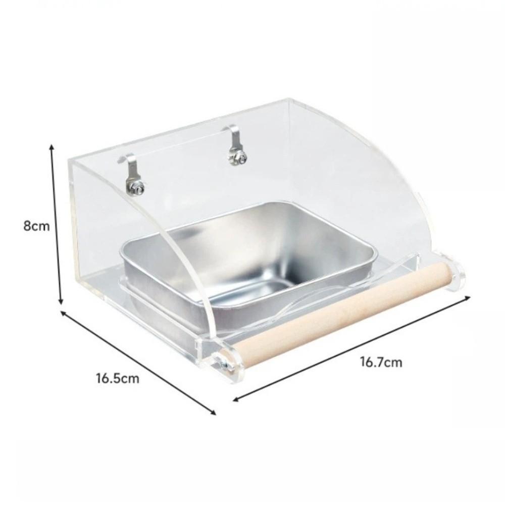 New Stainless Steel Pet Bird Feeder Sturdy Wooden Standing Pole Pet Food Dispenser Easy Clean No Mess Parrot Feeder Pet Supplies