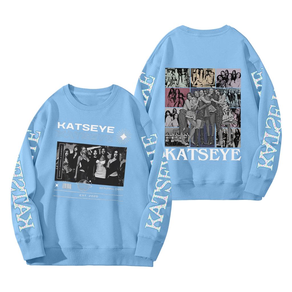 Women's Fashion Long Sleeve Print Round Neck Loose Pullover Sweater Top