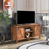 TV Stand Large Capacity Sturdy Construction Good Load-bearing Sliding Doors Retro Item Storage Heighten