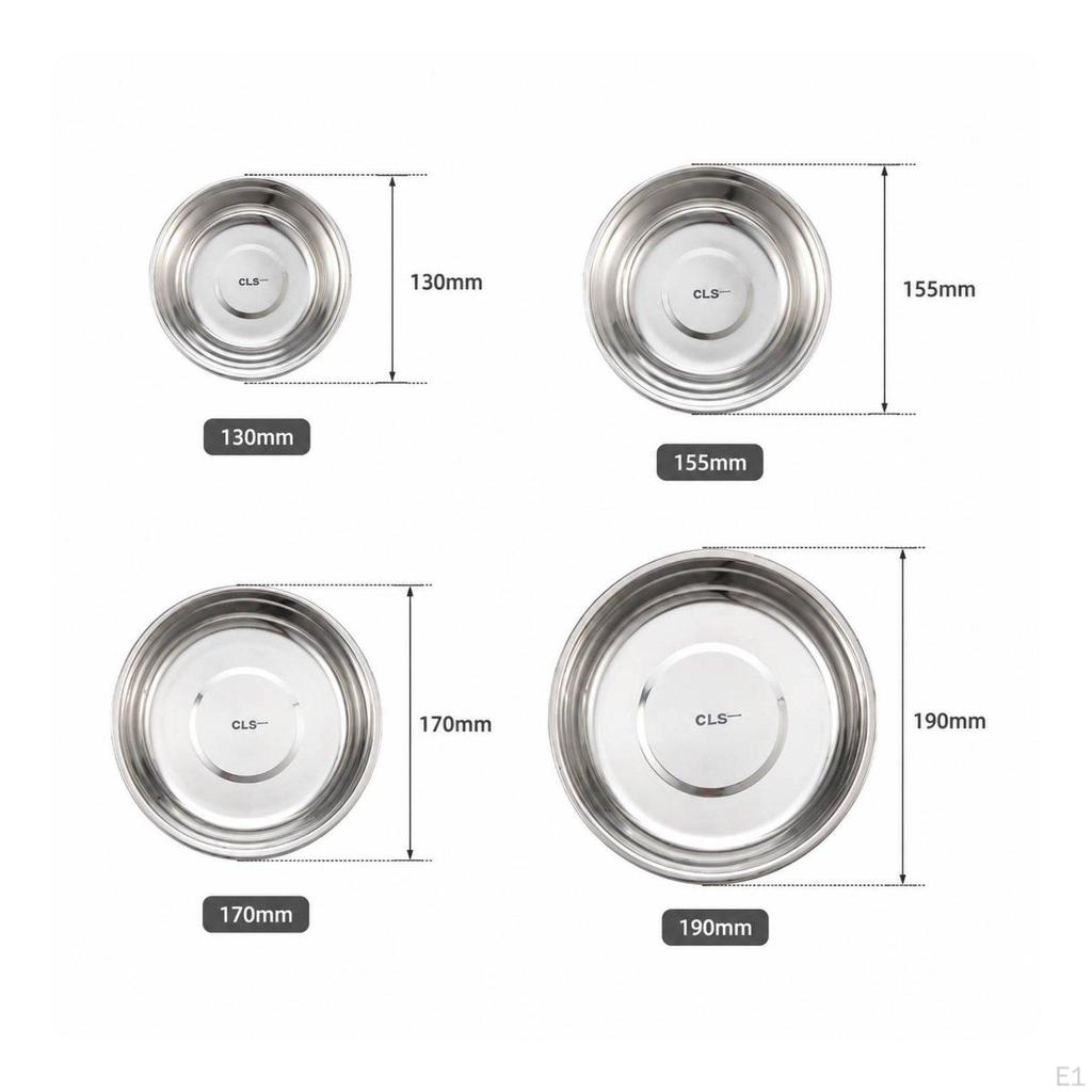20 Stück Edelstahl Teller und Schalen Set Stoffbeutel Camping Silberfinish