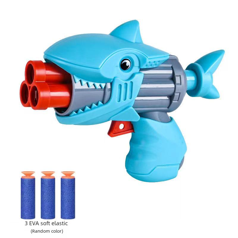 3-6 Years Old Children Soft Bullet Toy Dinosaur Handheld Gun Left Wheel Launch Suction Cup Burst Toy Gun Boys Girls