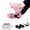 Women's Roller Skates Kids Double Wheel Retractable Lighting Student Sports Shoes Popular Internet Red Roller Wheel Slippers