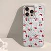 Circular Dots Cherry Fruit Feather Texture Phone Case for iphone 16 15 14 7 8 Plus 13 11 12 Pro Max X XS XR SE 2022 Back Cover