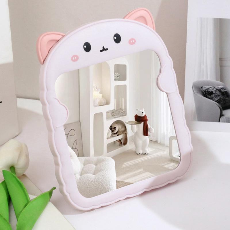 Cartoon Dressing Mirror Makeup Mirror Thick Folding Flip Student Portable Compact Makeup Mirror Table Desktop Mirror