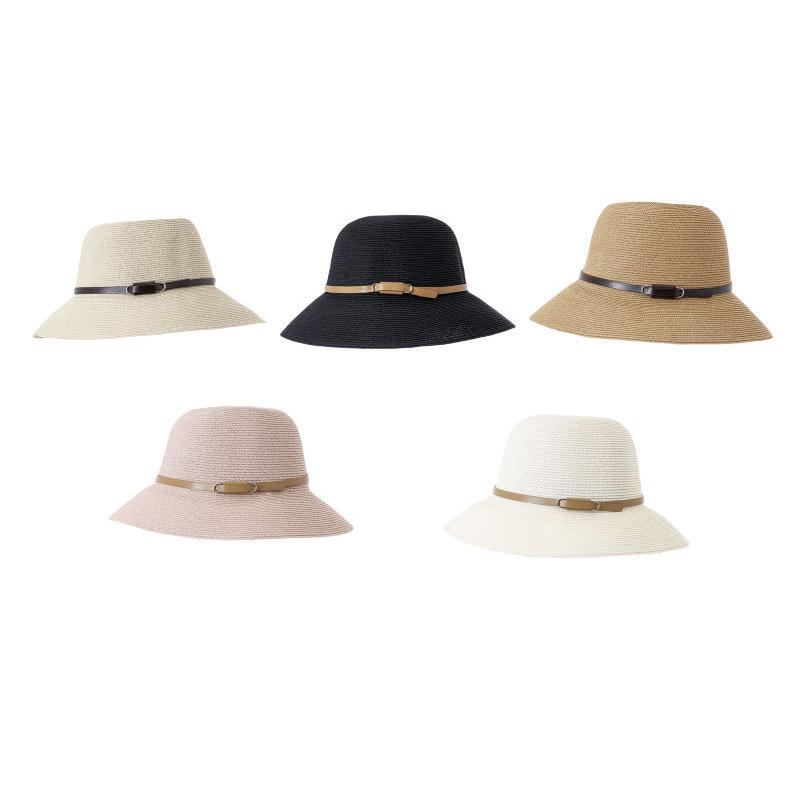 Straw Hat Women's Folding Breathable Fisherman Hat Large Brim Sun Hat