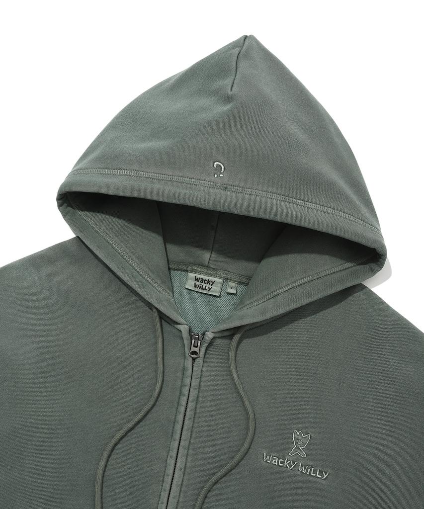 Wacky Willy Pigment Zip-Up Hoodie Green