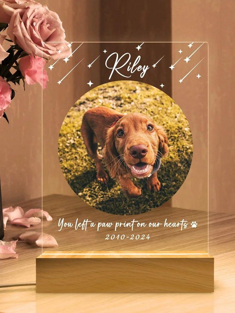 

Pet Memorial Gift Custom Pet Photo Plaque Christmas Personalized Frame Sympathy Gift For Cat Dog Pet Loss Christmas Gift