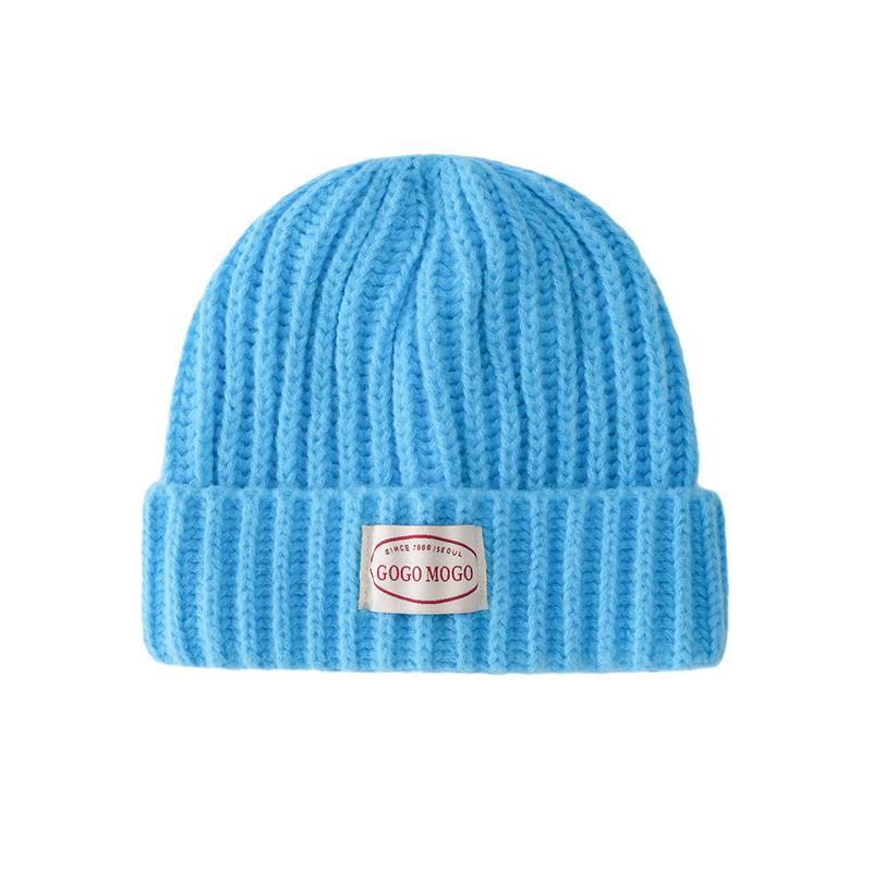 Letter Patch Woolen Hat for Women In Autumn and Winter, Face-showing Small Windproof Ear Protection Cold Hat, Fashionable and Versatile Warm Knitted