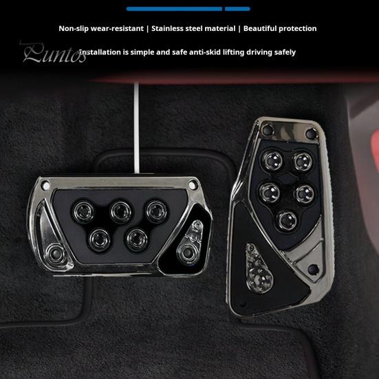 2Pcs Non-Slip Automatic Transmission Pedal Covers Replacement Kit Wear-Resistant Simple Installation Gas Pedal Brake Pedal Covers Auto Parts