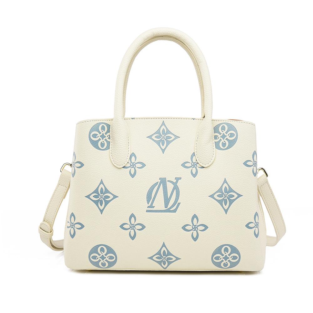 

Handbag Classic Fashion Printed Bag Women s Simple Contrast Color Mom Bag Premium Commuter Bag Crossbody синий