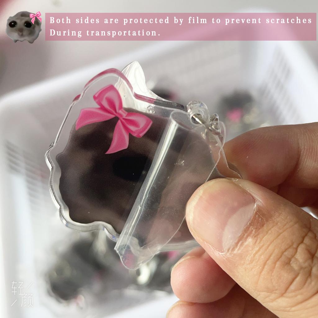 Fun Meme Im Just A Girl Sad Hamster Key Chain Keychains Ring for Accessories Bag Funny Pendant Keyring Jewelry Fans Gifts