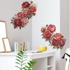 PVC Flower Wall Stickers Removable Red Peony Rose Peel and Stick  Bedroom