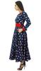 Bimba Women's Cotton Maxi Dresses Floral Print Round Neck Long Sleeve