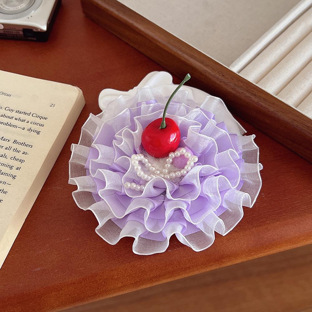 

New Cherry Cake Hat Cute Bowknot Lace Hair Clip Lolita Small Party Hat Lolita Girl Attire Birthday Hat Accessory 1pcs