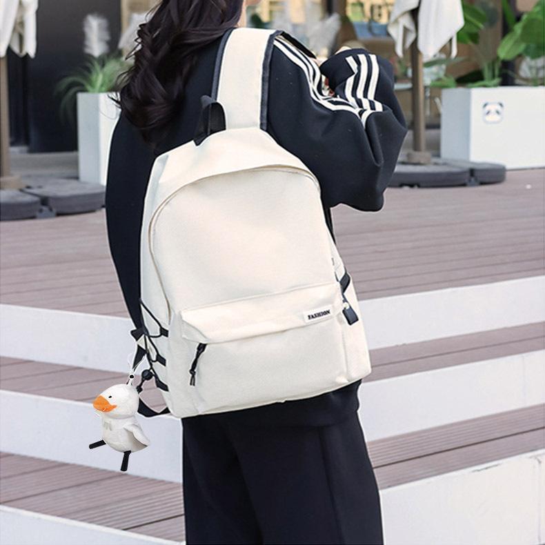 Schoolbag Backpack Simple Large Capacity Travel Backpack Male and Female Leisure Junior High School High School Student School Bag