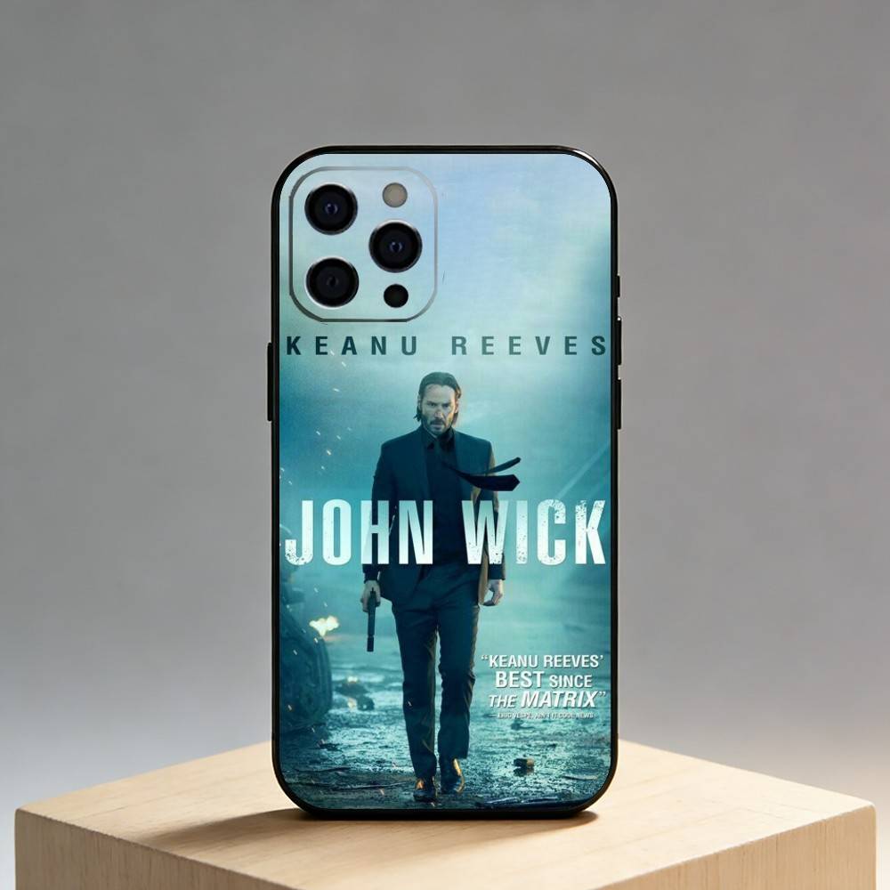 

Movie John-Wick Phone Case For iPhone17,16,15,14,13,12 Plus,Max Soft Silicone Black Cover iPhone13PROMAX