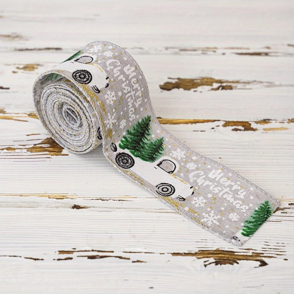 

Creative Christmas Tree Print Ribbon For Festive Holiday Decor In Polyester Material Christmas Ribbon C