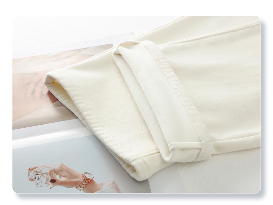 Women's Beige Fleece-Lined Jeans: Fall/Winter 2024 High-Waisted Slimming Pants, Narrow, Wide, Loose & Straight-Leg Styles